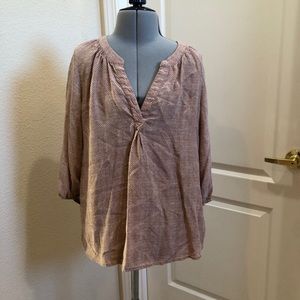JOIE tan silk tunic blouse